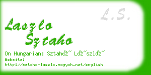 laszlo sztaho business card